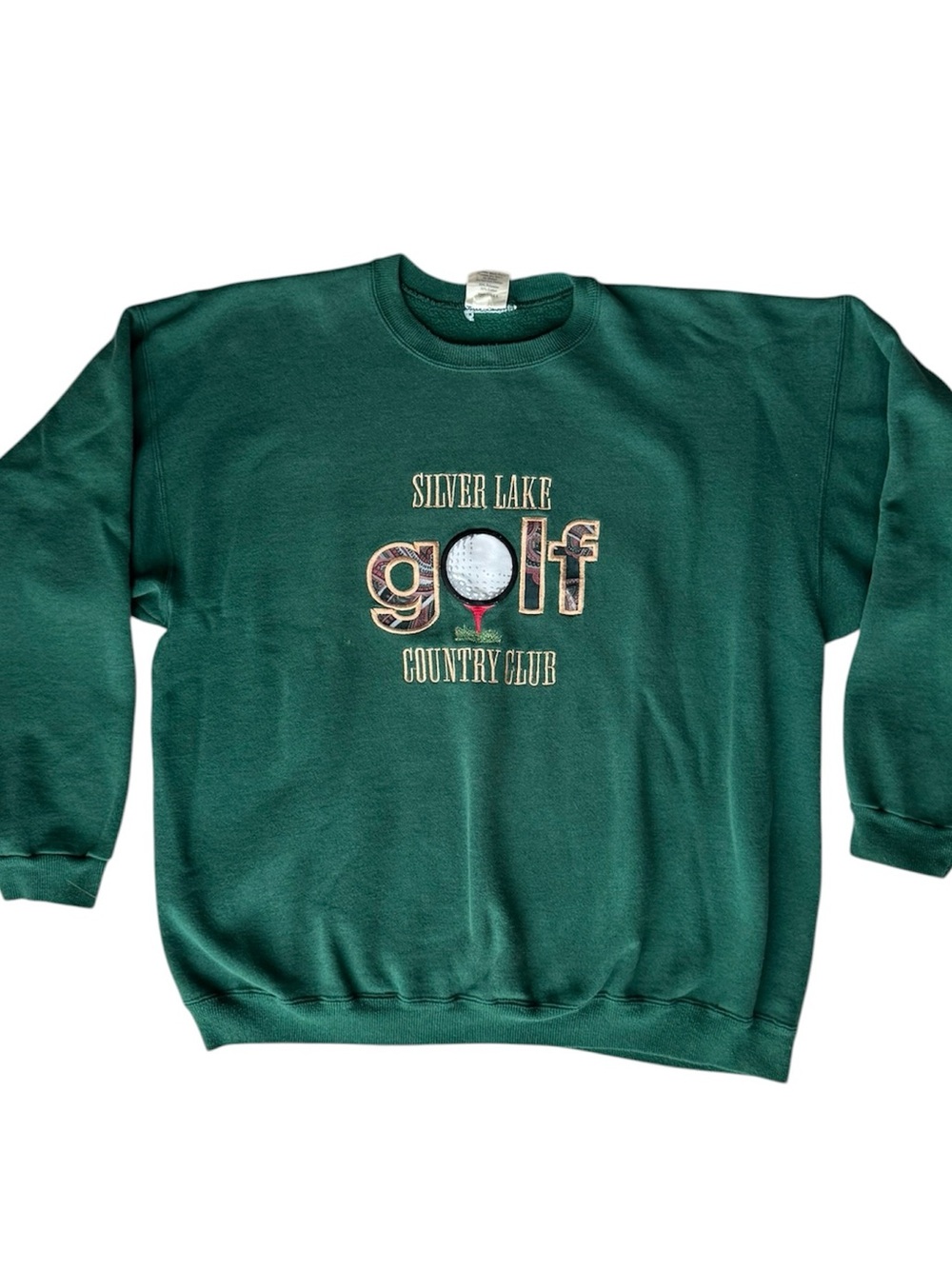 Vintage 90s Silver Lake Country Club Embroidered Golf Sweatshirt XL USA Made